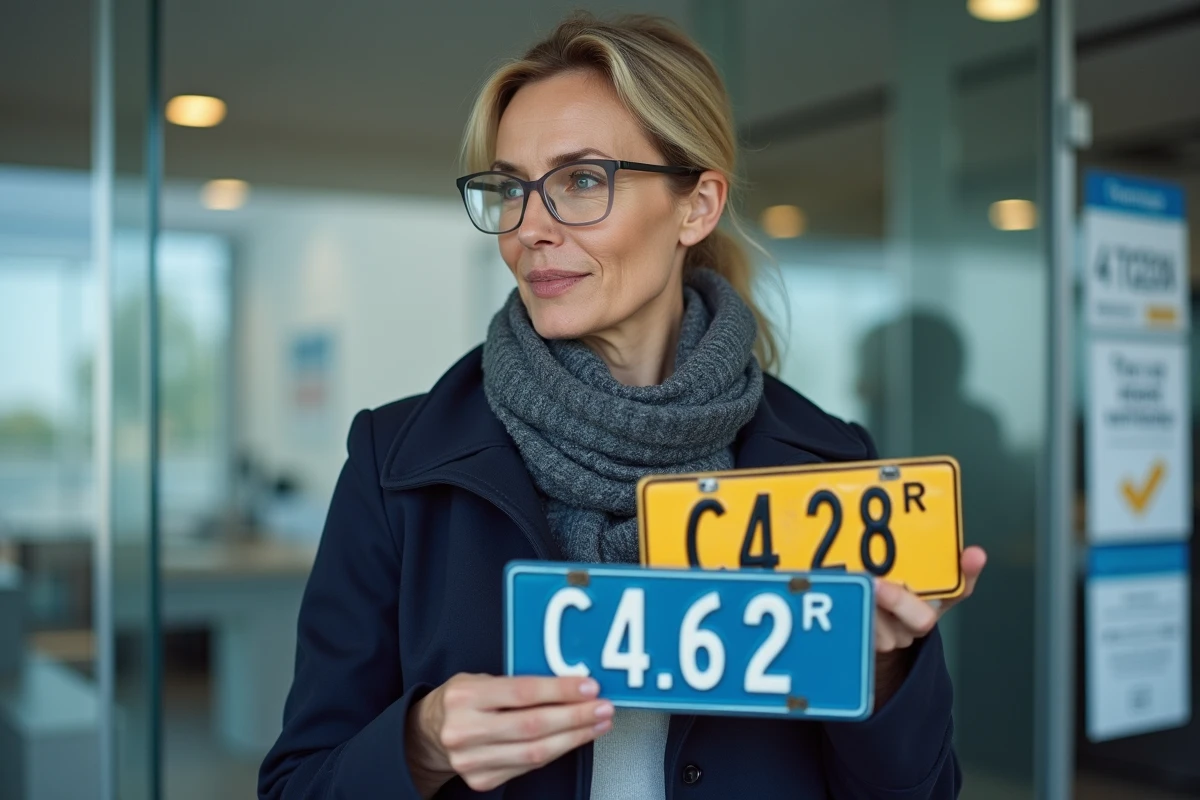 Femme examinant des plaques d