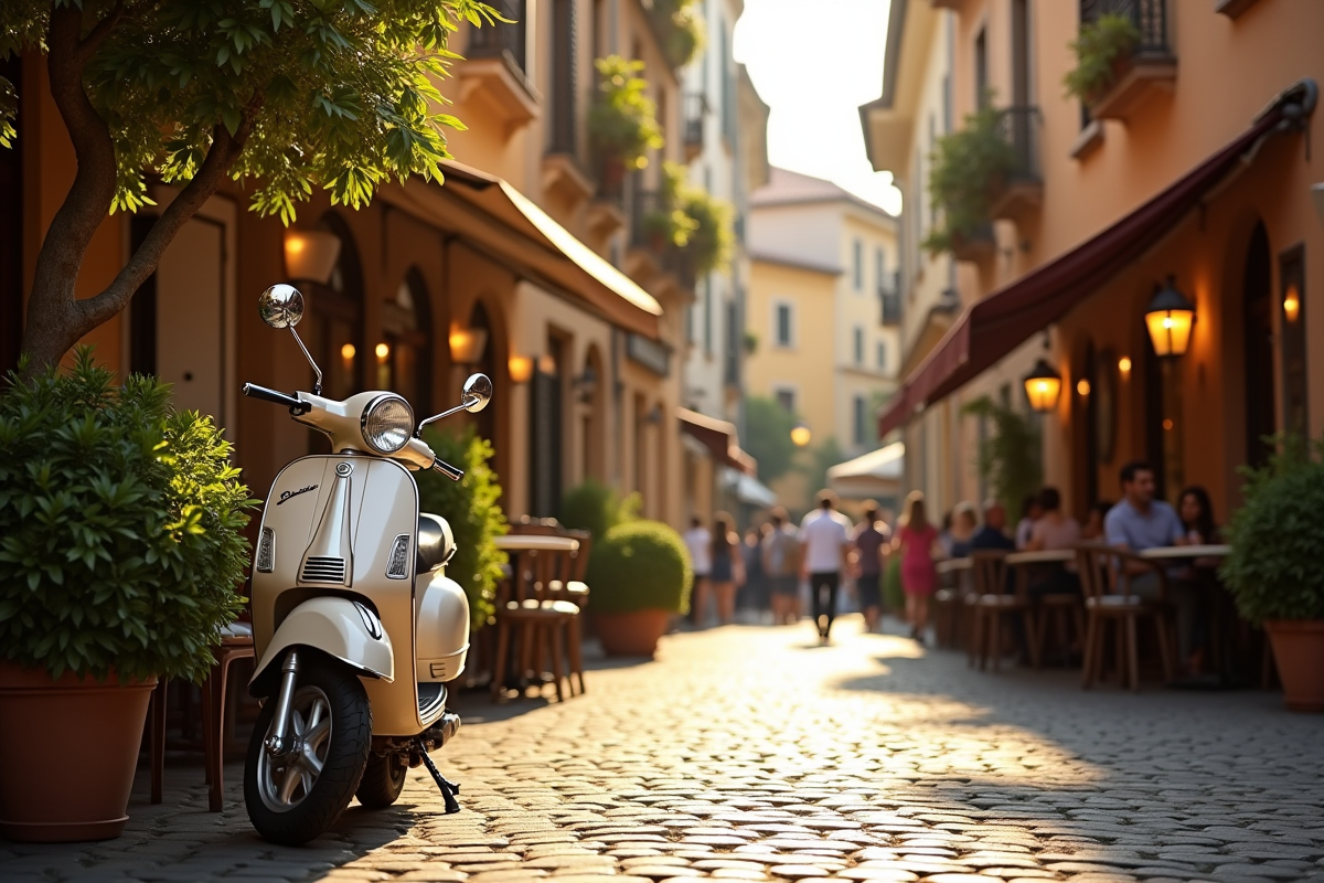 Scooter garé près d