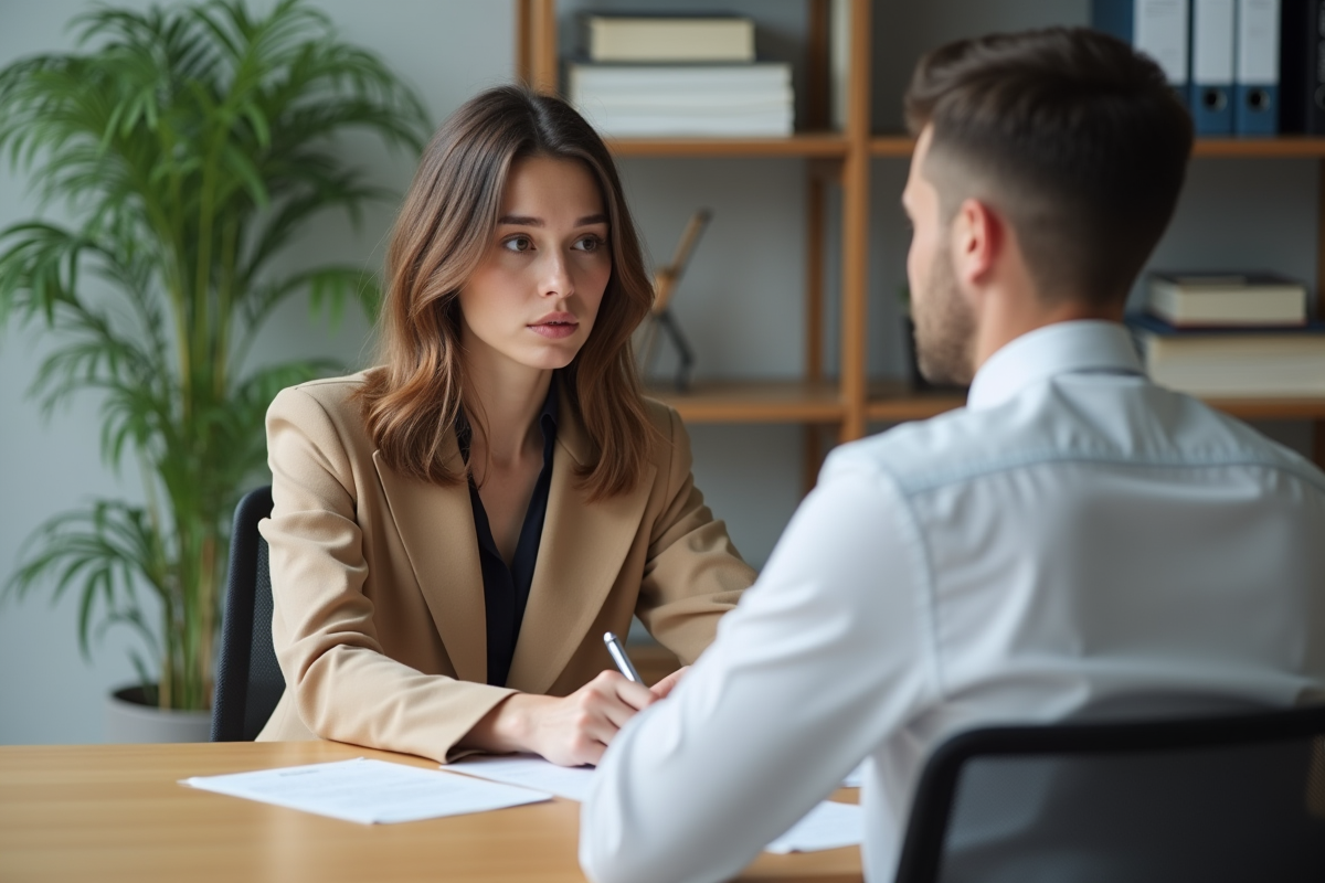 Femme signant un document d