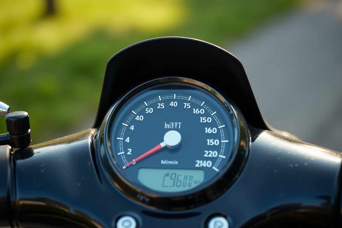 Tableau de bord scooter avec compteur kilométrique élevé